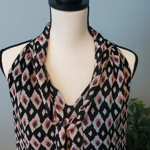 DANIEL RAINN sleeveless tunic diamond pattern pink black women's size small - Picture 6 of 10